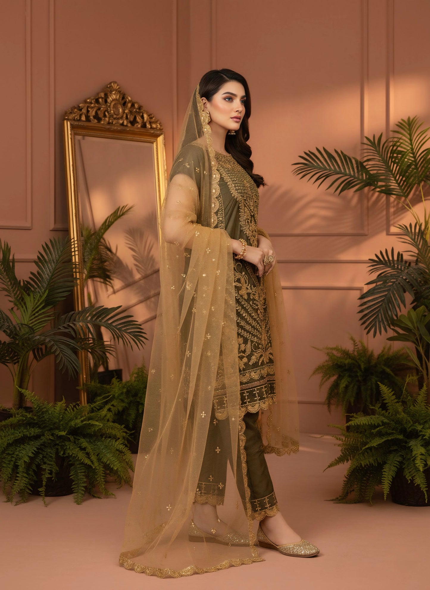Pret Embroidered Ketan Net 3 PCS