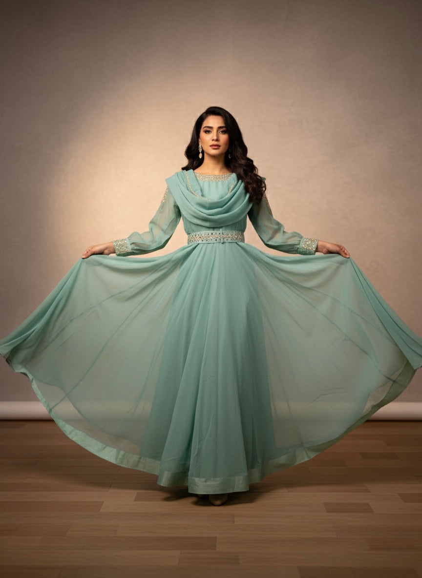 Embroidered Chiffon Maxi 3 PCS (STITCHED)