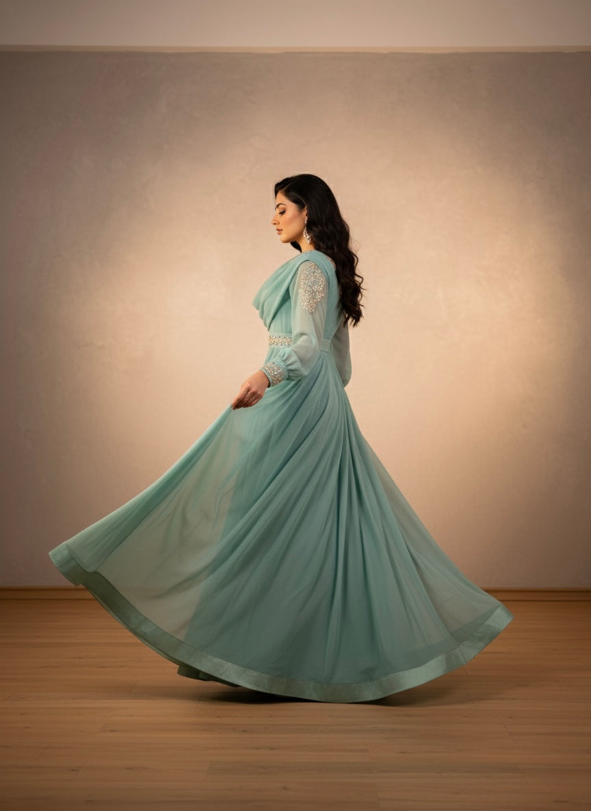 Embroidered Chiffon Maxi 3 PCS (STITCHED)