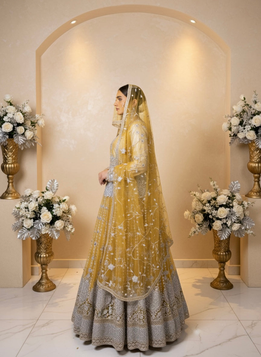 Embroidered Chiffon Maxi 3 PCS (STITCHED)