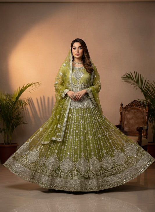 Embroidered Chiffon Maxi 3 PCS (STITCHED)