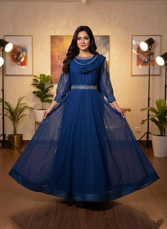 Embroidered Chiffon Maxi 3 PCS (STITCHED)