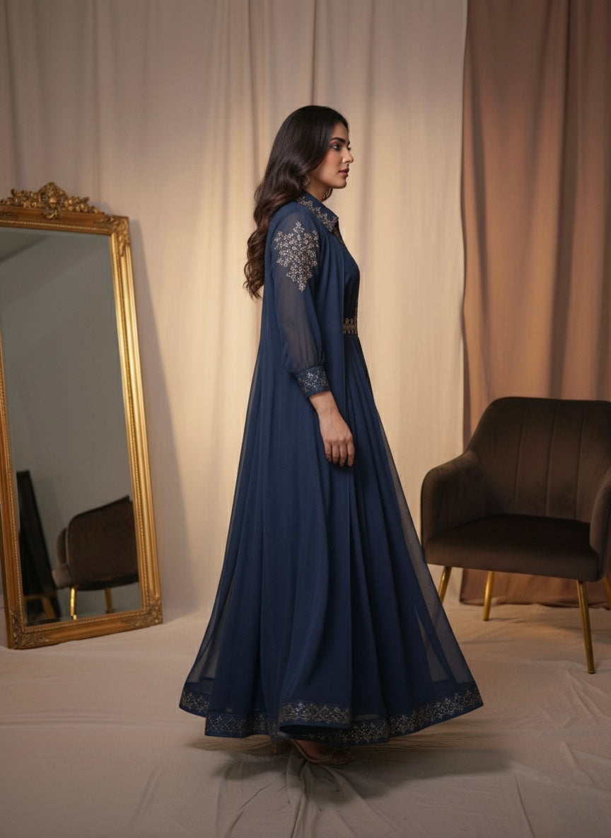 Embroidered Chiffon Maxi 3 PCS (STITCHED)