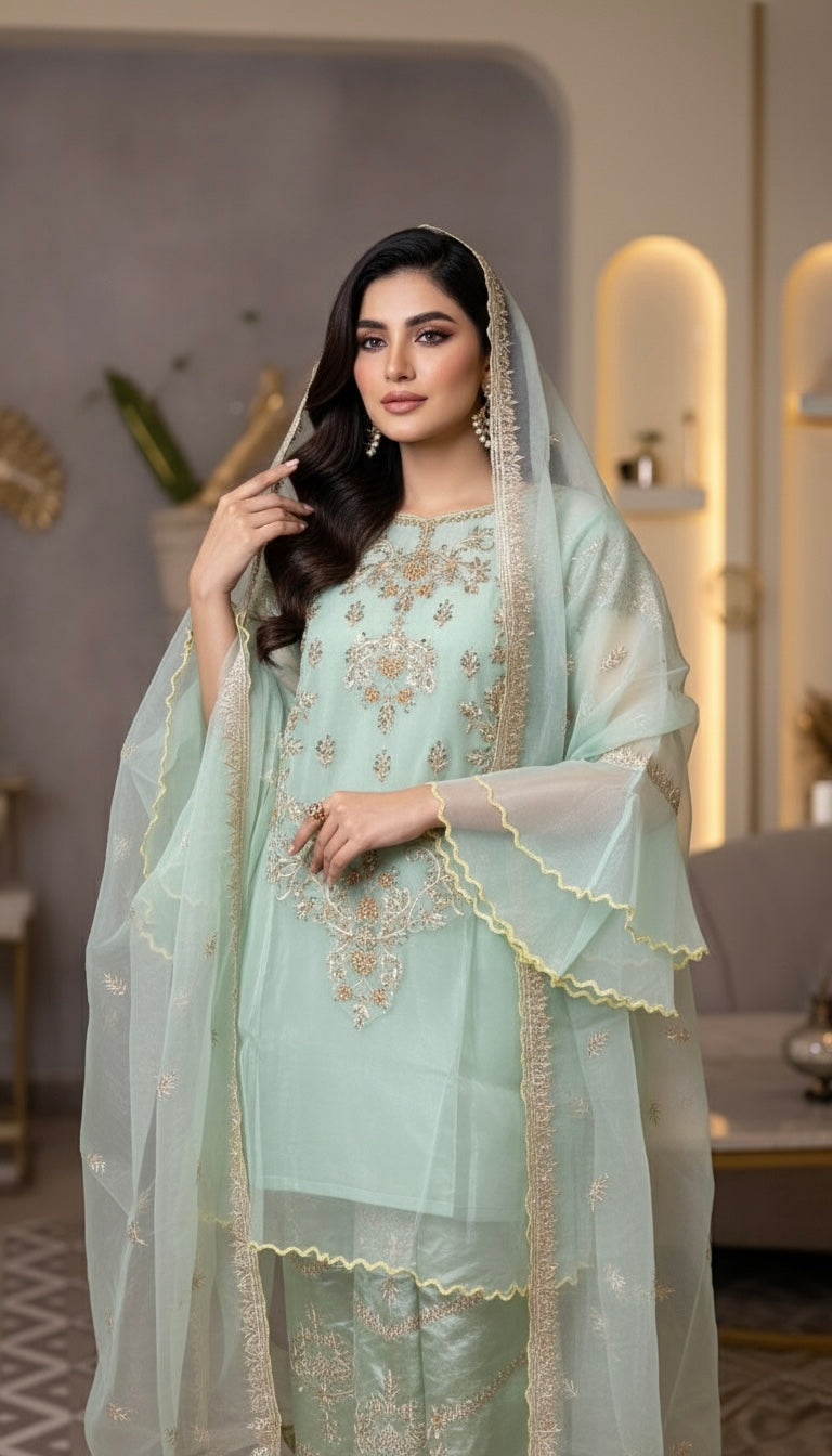 Pret Embroidered Frock 3 PCS