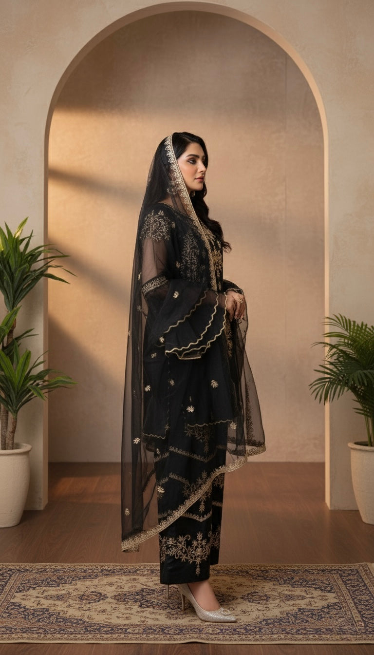 Pret Embroidered Frock 3 PCS
