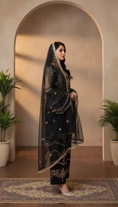 Pret Embroidered Frock 3 PCS
