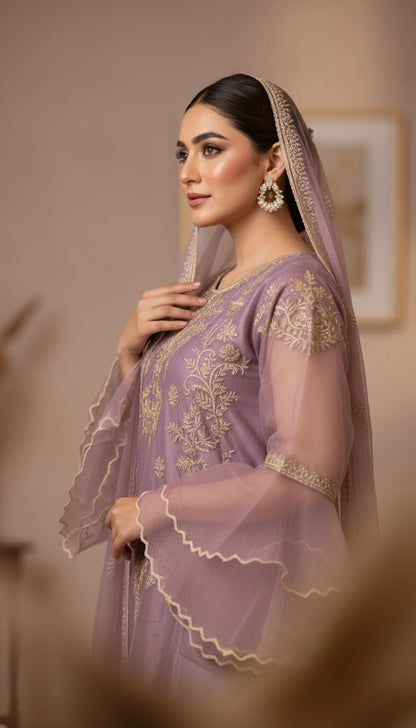 Pret Embroidered Frock 3 PCS