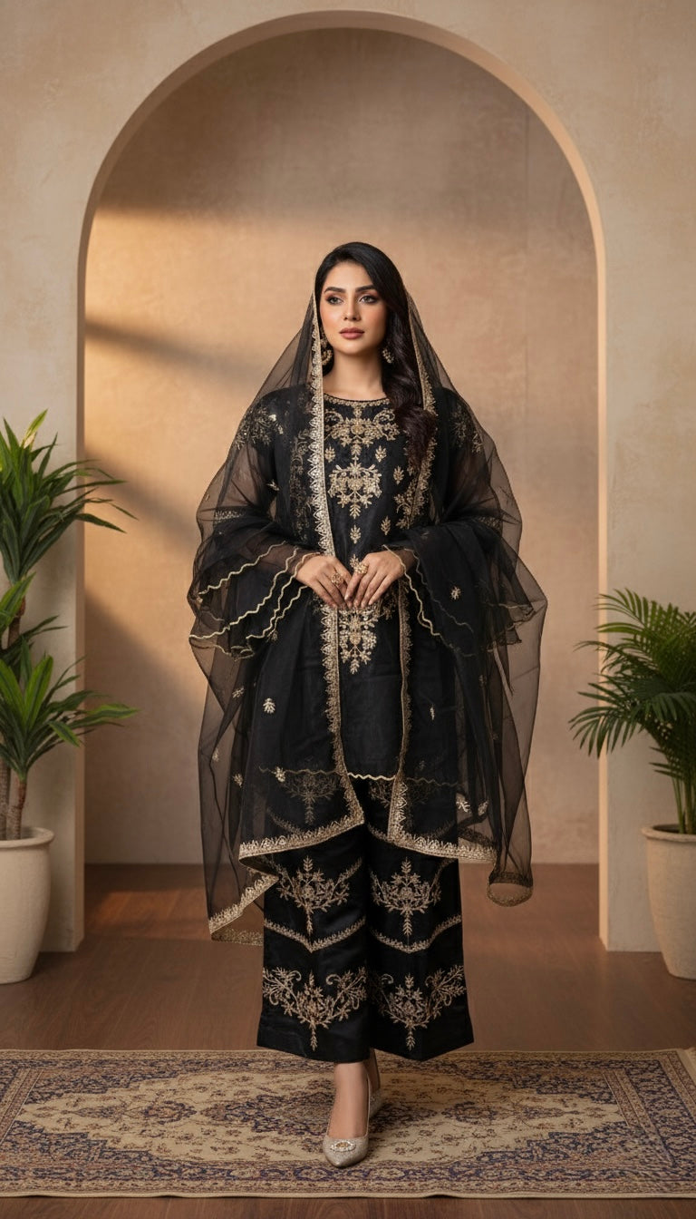 Pret Embroidered Frock 3 PCS