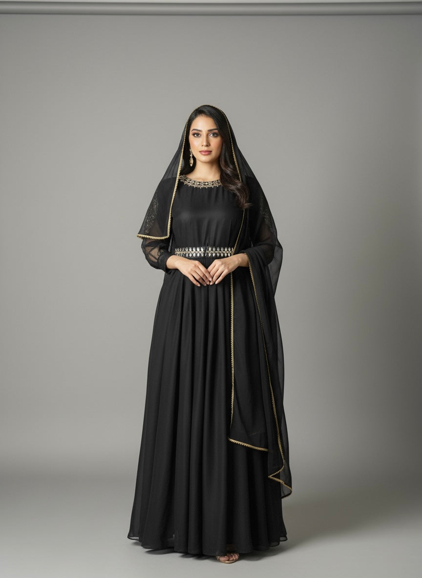 Embroidered Chiffon Maxi 3 PCS (STITCHED)